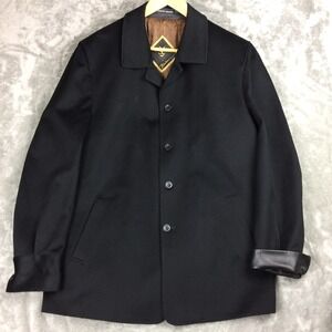 Loro Piana Storm System Wool Jacket Mens 44 Leather‎ Cuffs Biedermann